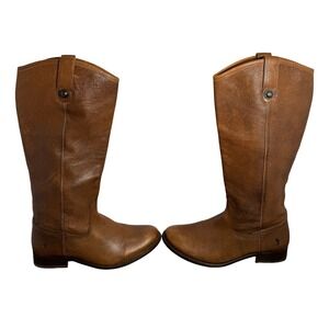 Frye Melissa Button Riding Boots Brown Leather Tall Equestrian 7.5